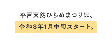 平戸天然ひらめまつりは、令和3年1月中旬スタート