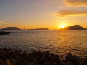 宮の浦の夕日